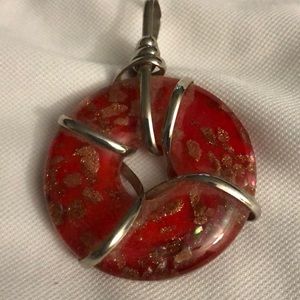 Stain glass red pendant